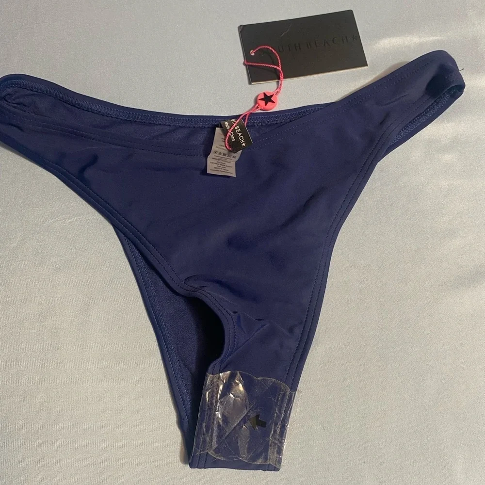 Navy Blue High-Cut Bikini Bottom - Picture 6 of 10